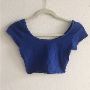 blue crop top
